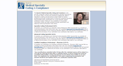 Desktop Screenshot of medicalspecialtycoding.com